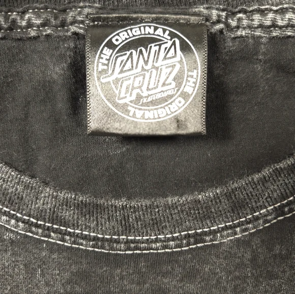 SANTA CRUZ Skateboards Sunflower Dot Black Acid Washed Graphic Tee Womens Size M - Picture 8 of 10